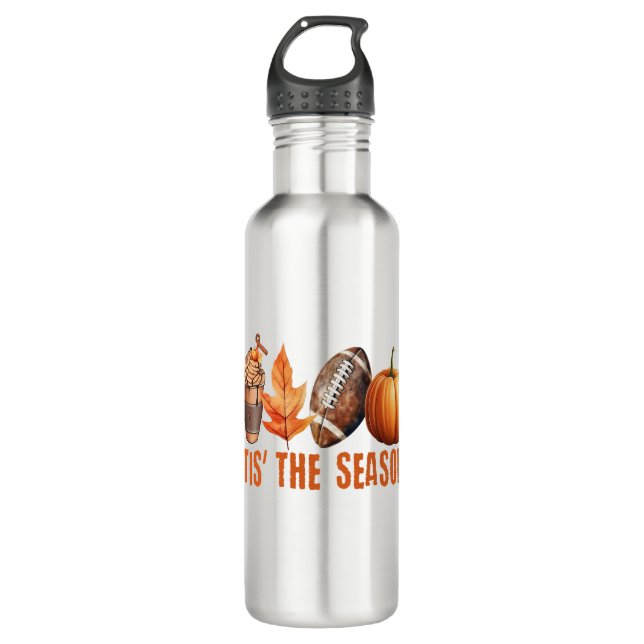 Tis The Season Thanksgiving Pumpkin 710 Ml Water Bottle (Front)