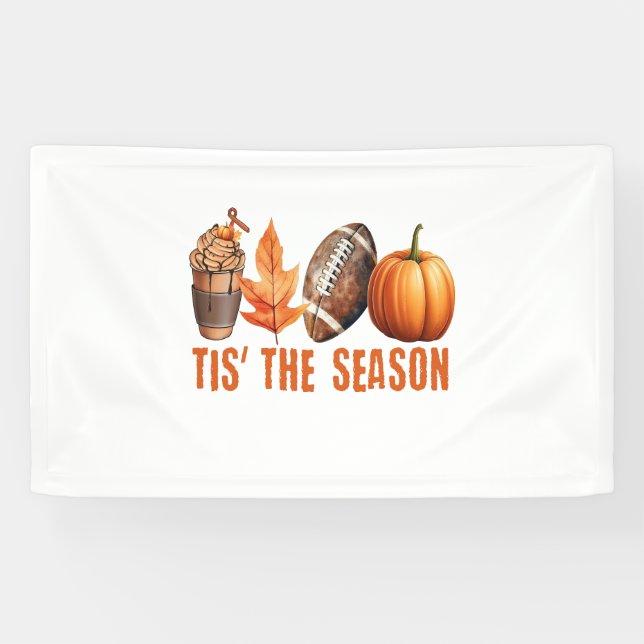 Tis The Season Thanksgiving Pumpkin Banner (Horizontal)