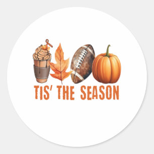 Tis The Season Thanksgiving Pumpkin Classic Round Sticker