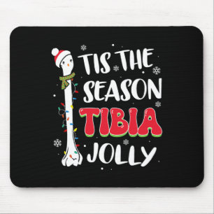 Tis The Season Tibia Jolly Bone Orthopedic Christm Mouse Mat