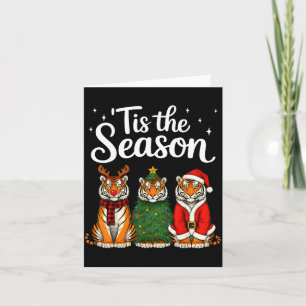 Tis The Season Tiger Christmas Santa Safari Animal Card