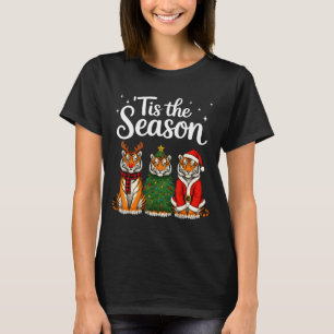 Tis The Season Tiger Christmas Santa Safari Animal T-Shirt