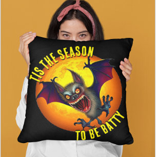 Tis the Season To Be Batty Vampire Bat Cushion