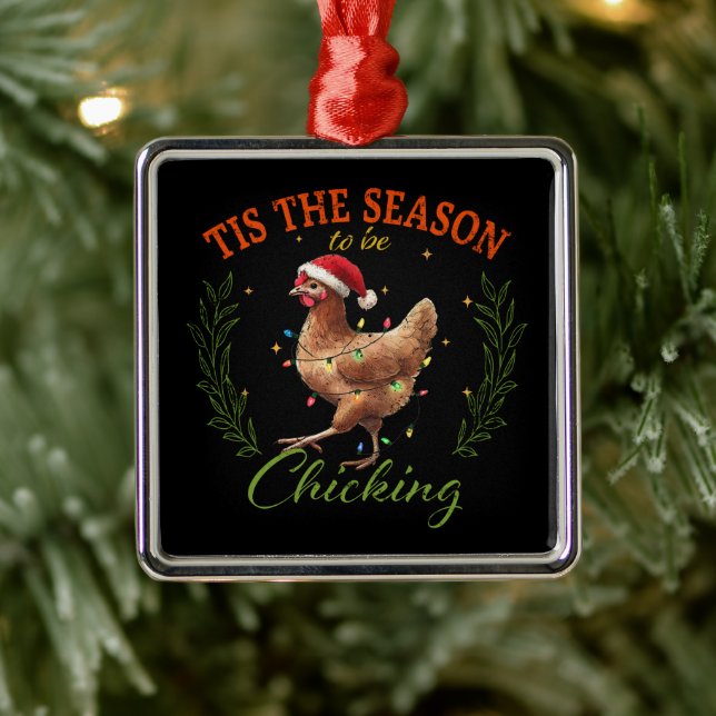 Tis The Season to be Chicking Metal Tree Decoration (Tree)