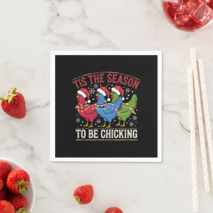 Tis The Season To Be Chicking Xmas Chicken Western Napkin