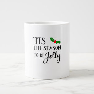 Tis The Season To Be Christmas Mistletoe Large Coffee Mug