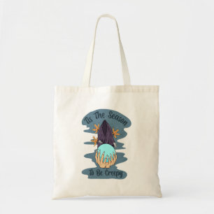 Tis The Season To Be Creepy Ghost Halloween Groovy Tote Bag