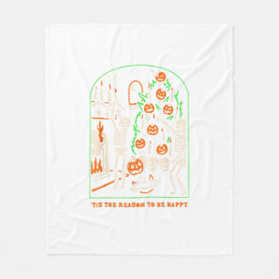 Tis The Season To Be Creepy Halloween Fleece Blanket