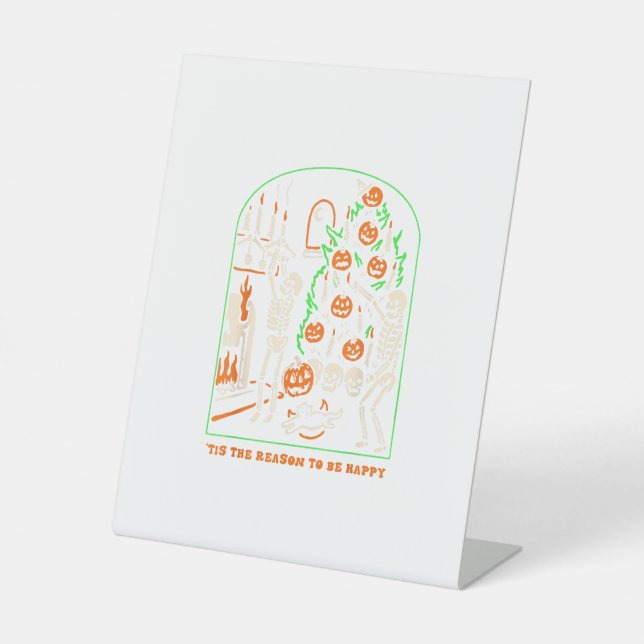 Tis The Season To Be Creepy Halloween Pedestal Sign (Front)