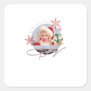 Tis The Season To Be Dolly Vintage Square Sticker