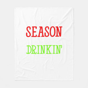 Tis The Season To Be Drinkin Holiday Season Fleece Blanket
