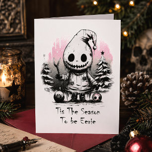 Tis the Season to Be Eerie Spooky Ghost Christmas Holiday Card