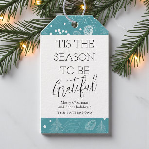 'Tis The Season To Be Grateful Christmas Gift Tags