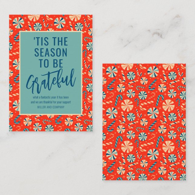 'Tis The Season To Be Grateful Corporate Christmas Card (Front/Back)