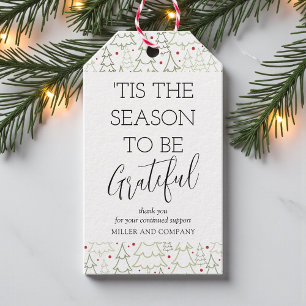 'Tis The Season To Be Grateful Corporate Christmas Gift Tags