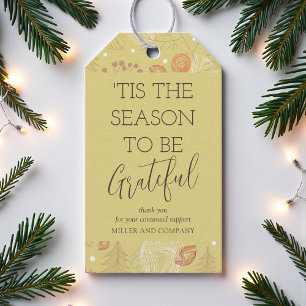 'Tis The Season To Be Grateful Corporate Christmas Gift Tags