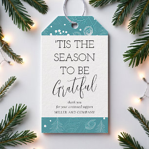 'Tis The Season To Be Grateful Corporate Christmas Gift Tags