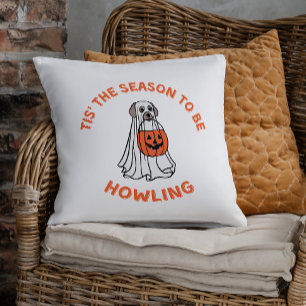 Tis' The Season To Be Howling Halloween Dog Cushion