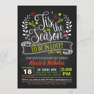 Tis the Season to Be In Love Engagement Invitation