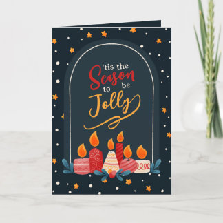 Tis the Season to Be Jolly Christmas Candle Card