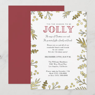 Tis the Season to Be Jolly Christmas Party Invite