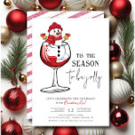 Tis the Season to Be Jolly! Cocktail Party Invitation<br><div class="desc">Celebrate the holiday season with a festive Christmas cocktail party! Enjoy delicious cocktails, good company, and plenty of holiday cheer. This invitation features a modern typographic design with the saying "'Tis the Season to Be jolly!" and a wine glass with a snowman It's the perfect way to invite your guests...</div>