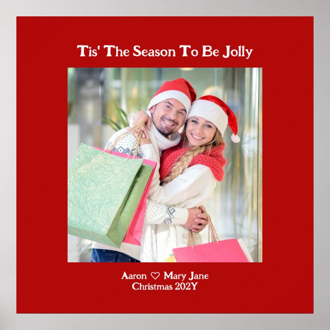 Tis' the Season to be Jolly Couple Photo Poster (Front)