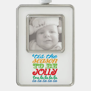 'tis the season to be jolly custom photo ornament