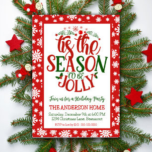 Tis The Season To Be Jolly Festive Christmas Party Invitation