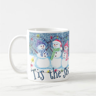 Tis The Season To Be Jolly Funny Snowmen Coffee Mug
