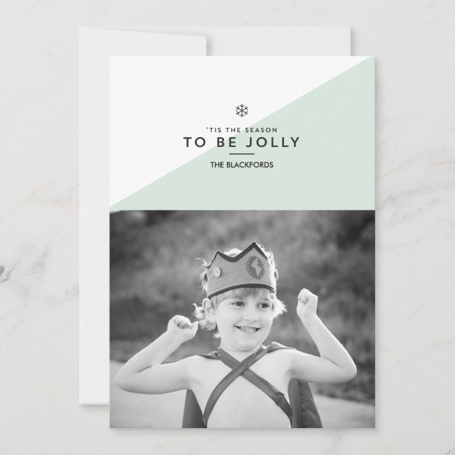 'Tis the Season to Be Jolly Holiday Christmas Card (Front)