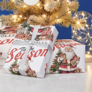 Tis The Season To Be Jolly - Old Fashioned Santa  Wrapping Paper