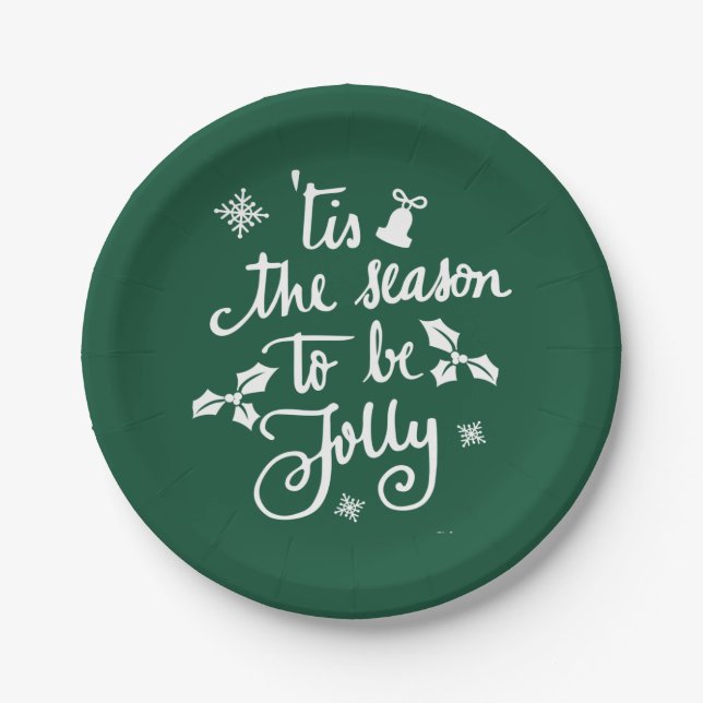tis the season to be jolly paper plate (Front)