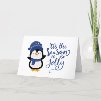 Tis The Season To Be Jolly, Penguin Christmas Holiday Card