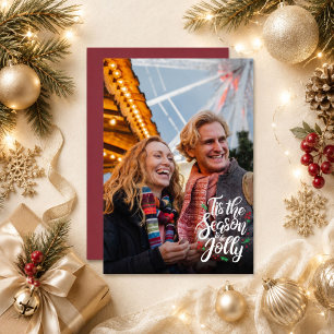 Tis the Season to Be Jolly Photo Christmas Card   