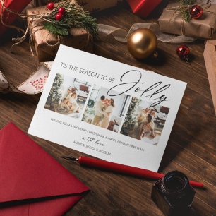 Tis The Season To Be Jolly Photo Collage Holiday Card