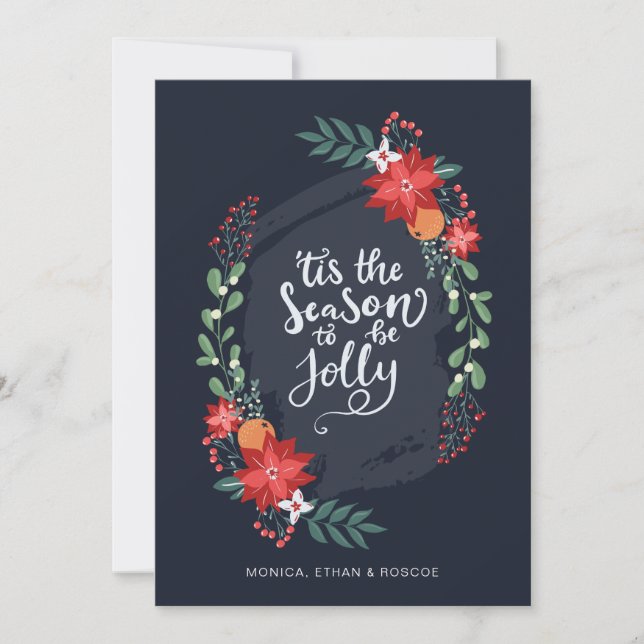 'Tis the Season to be Jolly | Photo Holiday Card (Front)