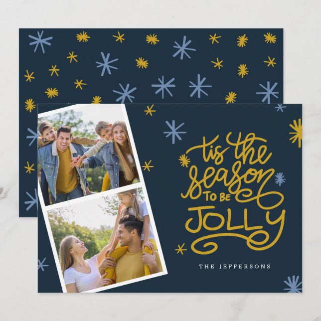 Tis the Season to be Jolly Photo Holiday Card (Front/Back)