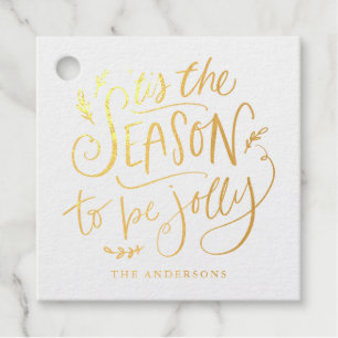 'Tis The Season to be Jolly Red Holiday Gift Tags