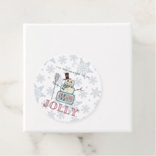 'Tis the Season to Be Jolly Snowman Christmas Favour Tags