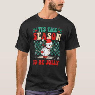 Tis The Season To Be Jolly Snowman Retro Christmas T-Shirt