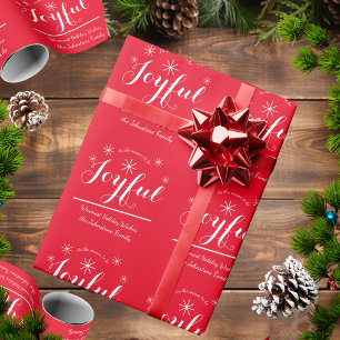 "tis the season to be Joyful" Red Christmas Gift Wrapping Paper