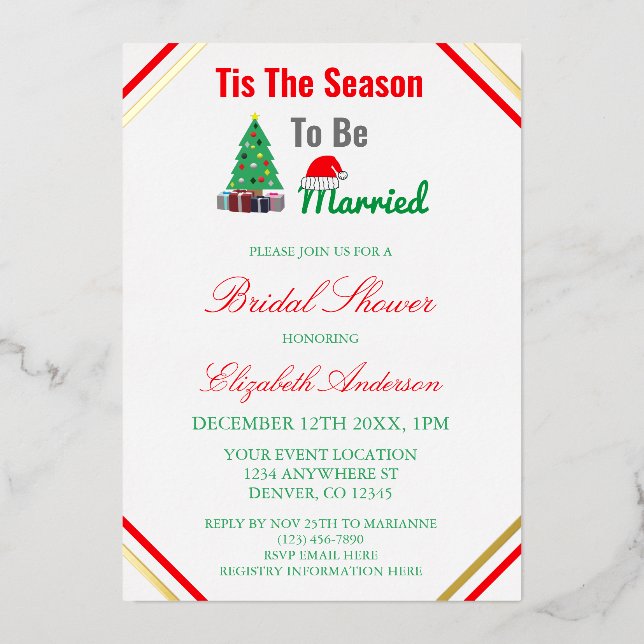 Tis The Season To Be Married Bridal Shower (Front)