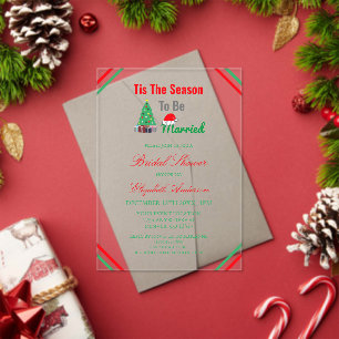 Tis The Season To Be Married Bridal Shower Acrylic Invitations