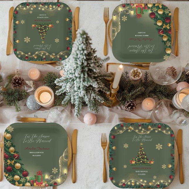 Tis the Season to be Married Bridal Shower  Paper Paper Plate (Creator Uploaded)