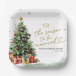 Tis the Season to be Married Bridal Shower Paper Plate