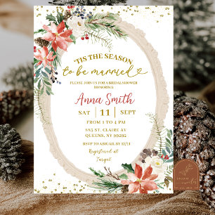 tis the season to be married christmas bridal invitation