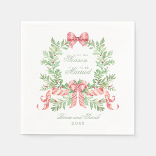 Tis the Season to Be Married First Christmas Photo Napkin