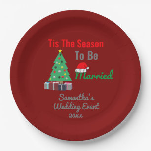 Tis The Season To Be Married Paper Plate