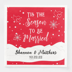 Tis the Season to be Married Personalised Napkins